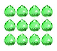 M METERXITY 12-Pack Crystal Ball Prisms, 33.5mm/1.32 Inch Chandelier Pendant Maker Hanging Crystals Chandelier Prisms for Home/Windows/Garden/DIY Decoration[Green]