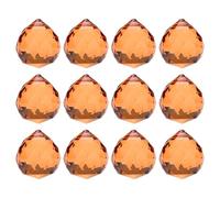 M METERXITY 12-Pack Crystal Ball Prisms, 33.5mm/1.32 Inch Chandelier Pendant Maker Hanging Crystals Chandelier Prisms for Home/Windows/Garden/DIY Decoration[Amber]