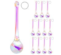 M METERXITY 12-Pack Crystal Raindrop Prisms, 78mm Replacement Chandelier Teardrop Icicle Drops Hanging Pendant for Lamp/Garden/DIY Decoration, Crystal Suncatcher [Ab Color]