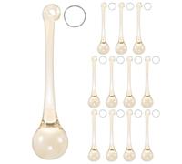 M METERXITY 12-Pack Crystal Raindrop Prisms, 78mm Replacement Chandelier Teardrop Icicle Drops Hanging Pendant for Lamp/Garden/DIY Decoration, Crystal Suncatcher [Champagne]