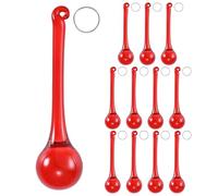 M METERXITY 12-Pack Crystal Raindrop Prisms, 78mm Replacement Chandelier Teardrop Icicle Drops Hanging Pendant for Lamp/Garden/DIY Decoration, Crystal Suncatcher [Red]