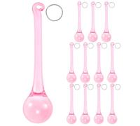 M METERXITY 12-Pack Crystal Raindrop Prisms, 78mm Replacement Chandelier Teardrop Icicle Drops Hanging Pendant for Lamp/Garden/DIY Decoration, Crystal Suncatcher [Pink]