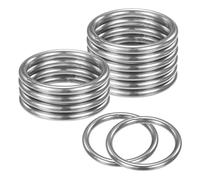 M METERXITY 12-Pack Dream Catcher Rings,1.6 Inch Stainless Steel Macrame Wreath Floral Round Rings Metal O Rings Hoop for DIY Wedding Wreath/Wall Hanging/Christmas/Camping Silver 0.16 Inch