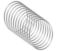 M METERXITY 12-Pack Dream Catcher Rings,2.6 Inch Metal Macrame Wreath Floral Round Rings Crafts Hoop for DIY Wedding Wreath/Wall Hanging Crafts/Christmas Decor[Silver]