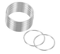 M METERXITY 12-Pack Dream Catcher Rings,2 Inch Metal Round Shape Macrame Wreath Floral Ring Hoop for Home/Valentine/DIY Craft/Wedding/Wall Hanging Decorations [White Silver]