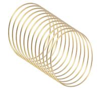 M METERXITY 12-Pack Dream Catcher Rings,5.5 Inch Metal Macrame Wreath Floral Round Rings Crafts Hoop for DIY Wedding Wreath/Wall Hanging Crafts/Christmas Decor[Gold]