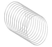 M METERXITY 12-Pack Dream Catcher Rings,7.9 Inch Metal Macrame Wreath Floral Round Rings Crafts Hoop for DIY Wedding Wreath/Wall Hanging Crafts/Christmas Decor[Silver]