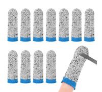 M METERXITY 12-Pack Finger Cots Cut Resistant, Reusable Finger Sleeve Protectors for Sculpture/Kitchen/Garden, HPPE Fiber Thumb Finger Guards Covers [2.8", Grey Blue]
