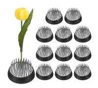 M METERXITY 12-Pack Flower Frog 1.34" Round Steel Floral Arranger Pins Ikebana Holder W Rubber Base for Flower Arrangements/Craft Plant/Home Decor, Floral Kenzan Fixed Tool [1.1cm Pins]