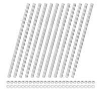 M METERXITY 12-Pack Fully Threaded Rod, M4x100mm 201 Stainless Steel Right Hand Thread Bar Studs with Hex Nuts and Washers for Furniture Anchor Bolts/Clamps/U-Bolts/Beaded Garden Stake Rods