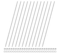 M METERXITY 12-Pack Fully Threaded Rod, M4x250mm 201 Stainless Steel Right Hand Thread Bar Studs with Hex Nuts and Washers for Furniture Anchor Bolts/Clamps/U-Bolts/Beaded Garden Stake Rods