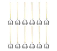M METERXITY 12-Pack Hanging Bells, Small Decorative Bells Wind Chimes Vintage Bell Jingle Bells for Christmas/Home/Window/Door/Garden Decor, Hanging Bell Pendant [Silver, Yellow]