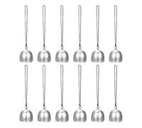 M METERXITY 12-Pack Hanging Bells, Small Decorative Bells Wind Chimes Vintage Bell Jingle Bells for Christmas/Home/Window/Door/Garden Decor, Hanging Bell Pendant [Silver, Coffee]