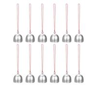 M METERXITY 12-Pack Hanging Bells, Small Decorative Bells Wind Chimes Vintage Bell Jingle Bells for Christmas/Home/Window/Door/Garden Decor, Hanging Bell Pendant [Silver, Red]