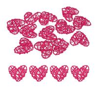 M METERXITY 12-Pack Heart Shaped Wicker Rattan Balls 60mm/2.4 Inch Decorative Rattan Balls Orbs Vase Fillers Bowl Fillers for Christmas/Weddings/DIY Crafts/Home Decor [Rose Red]