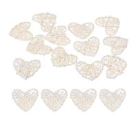 M METERXITY 12-Pack Heart Shaped Wicker Rattan Balls 60mm/2.4 Inch Decorative Rattan Balls Orbs Vase Fillers Bowl Fillers for Christmas/Weddings/DIY Crafts/Home Decor [White]