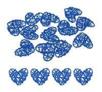 M METERXITY 12-Pack Heart Shaped Wicker Rattan Balls 60mm/2.4 Inch Decorative Rattan Balls Orbs Vase Fillers Bowl Fillers for Christmas/Weddings/DIY Crafts/Home Decor [Dark Blue]