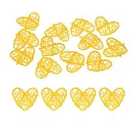 M METERXITY 12-Pack Heart Shaped Wicker Rattan Balls 60mm/2.4 Inch Decorative Rattan Balls Orbs Vase Fillers Bowl Fillers for Christmas/Weddings/DIY Crafts/Home Decor [Yellow]