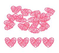 M METERXITY 12-Pack Heart Shaped Wicker Rattan Balls 60mm/2.4 Inch Decorative Rattan Balls Orbs Vase Fillers Bowl Fillers for Christmas/Weddings/DIY Crafts/Home Decor [Pink]
