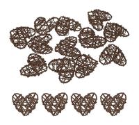 M METERXITY 12-Pack Heart Shaped Wicker Rattan Balls 60mm/2.4 Inch Decorative Rattan Balls Orbs Vase Fillers Bowl Fillers for Christmas/Weddings/DIY Crafts/Home Decor [Brown]