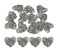 M METERXITY 12-Pack Heart Shaped Wicker Rattan Balls 60mm/2.4 Inch Decorative Rattan Balls Orbs Vase Fillers Bowl Fillers for Christmas/Weddings/DIY Crafts/Home Decor [Light Gray]