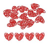 M METERXITY 12-Pack Heart Shaped Wicker Rattan Balls 60mm/2.4 Inch Decorative Rattan Balls Orbs Vase Fillers Bowl Fillers for Christmas/Weddings/DIY Crafts/Home Decor [Bright Red]