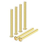M METERXITY 12-Pack M4x45mm Pan Head Machine Screws Brass Phillips Drive Pan Head Screw Cross Head Fully Threaded Bolts for Electronics/Furniture Brass