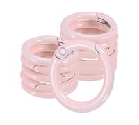 M METERXITY 12-Pack Metal Spring O Rings, 5/8" Zinc Alloy Keyring Buckle [Pale Pink]