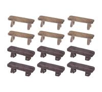 M METERXITY 12-Pack Miniature Resin Bench, 2 Sizes Mini Garden Chair for Dollhouse/Fairy Garden Accessories/DIY Micro Landscaping, Tiny Park Street Seat [Light Color, Dark Color]