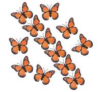 M METERXITY 12 Pack Monarch Butterfly Decorations, 3D Plastic Stickers Wall Decor for Crafts, Monarch Butterfly Kit for Day of the Dead, Halloween, Autumn, Party Decor [Orange, 2.36''x1.97'']