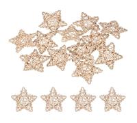 M METERXITY 12-Pack Pentagram Shaped Wicker Rattan Balls 65mm/2.6 Inch Decorative Rattan Balls Orbs Vase Fillers Bowl Fillers for Christmas/Weddings/DIY Crafts/Home Decor [Burlywood]