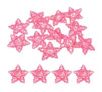 M METERXITY 12-Pack Pentagram Wicker Rattan Balls 65mm/2.6 Inch Decorative Rattan Balls Orbs Vase Fillers Bowl Fillers for Christmas/Weddings/DIY Crafts/Home Decor [Pink]