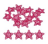 M METERXITY 12-Pack Pentagram Wicker Rattan Balls 65mm/2.6 Inch Decorative Rattan Balls Orbs Vase Fillers Bowl Fillers for Christmas/Weddings/DIY Crafts/Home Decor [Rose Red]