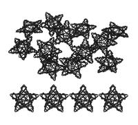 M METERXITY 12-Pack Pentagram Wicker Rattan Balls 65mm/2.6 Inch Decorative Rattan Balls Orbs Vase Fillers Bowl Fillers for Christmas/Weddings/DIY Crafts/Home Decor [Black]