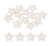 M METERXITY 12-Pack Pentagram Wicker Rattan Balls 65mm/2.6 Inch Decorative Rattan Balls Orbs Vase Fillers Bowl Fillers for Christmas/Weddings/DIY Crafts/Home Decor [White]