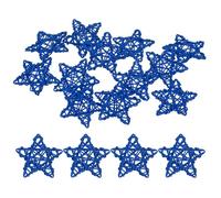 M METERXITY 12-Pack Pentagram Wicker Rattan Balls 65mm/2.6 Inch Decorative Rattan Balls Orbs Vase Fillers Bowl Fillers for Christmas/Weddings/DIY Crafts/Home Decor [Dark Blue]