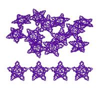 M METERXITY 12-Pack Pentagram Wicker Rattan Balls 65mm/2.6inch, Dark Purple