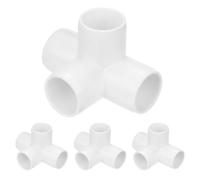 M METERXITY 12-Pack PVC Fittings, 3/4 Inch PVC Pipe Connectors 4-Way for Building Furniture/Greenhouse/Shed Pipe Fittings/Tent Connection, Furniture Build Grade PVC Elbow [White]