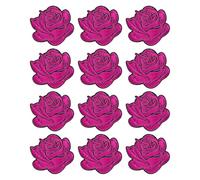 M METERXITY 12-Pack Rose Red Rose Embroidered Patch 7.3cm Adhesive Fabric Embroidered Sew on Flower Appliques Patches for DIY Crafts/Clothing Repairing/Shoes/Bag/Hat