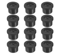 M METERXITY 12-Pack Rubber Grommets for Wiring 14mm Desk Grommet Double-Sided Flexible Cable Cord Grommet Desk Hole Cover for Cables/Wires Through Protection Cable Grommet [Black]