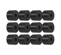 M METERXITY 12-Pack Rubber Isolation Washers, 0.8" OD 0.2" ID 0.6" Thick Mechanical Anti Vibration Isolation Pads Round Rubber Washers for Home and Car Accessories [Black]