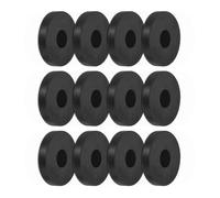 M METERXITY 12-Pack Rubber Isolation Washers, 1.2" OD 0.2" ID 0.4" Thick Mechanical Anti Vibration Isolation Pads Round Rubber Washers for Home and Car Accessories [Black]