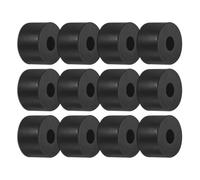 M METERXITY 12-Pack Rubber Isolation Washers, 1" OD 0.3" ID 0.6" Thick Mechanical Anti Vibration Isolation Pads Round Rubber Washers for Home and Car Accessories [Black]