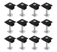 M METERXITY 12-Pack Solar Panel Mount Mid Clamps 45mm t Center Clips Corrosion-Free Aluminum Anodized Solar Panel Center Clamp for Roof/Wall/Boat/RVs Solar Panel Mounting Brackets [Black]