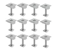 M METERXITY 12-Pack Solar Panel Mount Mid Clamps 45mm t Center Clips Corrosion-Free Aluminum Anodized Solar Panel Center Clamp for Roof/Wall/Boat/RVs Solar Panel Mounting Brackets [White]