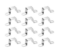 M METERXITY 12-Pack U Shaped Connector Bracket, 25x25mm 304 Stainless Steel Square Pipe Clamp for Door Closed Bar Holder Strut Channel/Fixing Tools/Pipe, Strap Clamp for Rectangular Tube