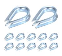 M METERXITY 12-Pack Wire Rope Thimbles, M8 Carbon Steel 8mm Rope Thimble Rigging for Diameter Cable Rigging/Sailing/Clothesline, Wire Cable Protection