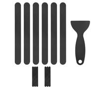 M METERXITY 12 PCS Anti Slip Shower Stickers Black Bathtub Non-Slip Stickers Safety Bathtub Strips Adhesive Decals with Scraper for Shower/BathTub/Stairs Steps/Floor/Ladders