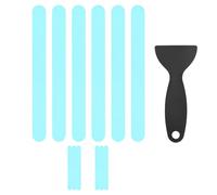 M METERXITY 12 PCS Anti Slip Shower Stickers Blue Bathtub Non-Slip Stickers Safety Bathtub Strips Adhesive Decals with Scraper for Shower/BathTub/Stairs Steps/Floor/Ladders