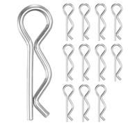 M METERXITY 12 Pcs Hitch Pin, M1.6 x 28mm 304 Stainless Steel Trailer Hitch Pin Clips R Clips Cotter Pin for Tractor/Lawn Mower/Trucks/Engine Repair, Hardware Pins Lock System [Silver]